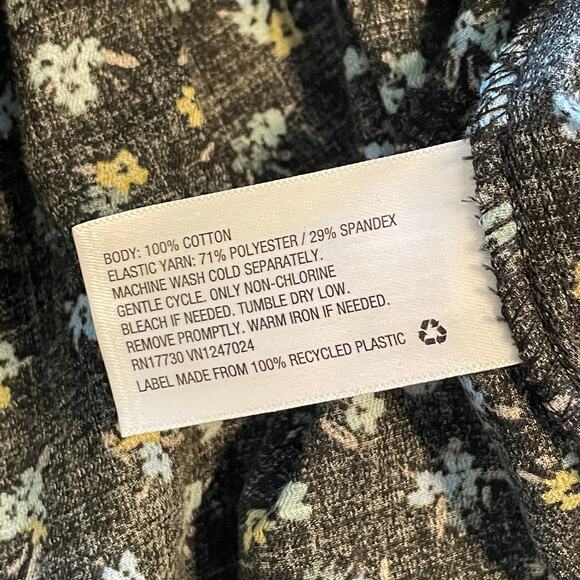 Ava & Viv Smocked Top Women's Size 2X Black Floral V-Neck Balloon Sleeves Cotton - Picture 7 of 10